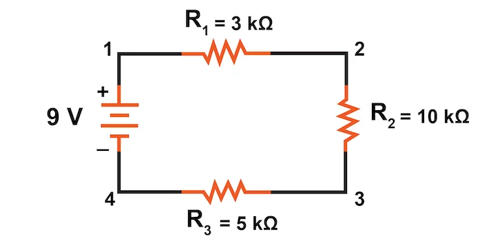 Services figure 1. series circuit with a battery and three resistors