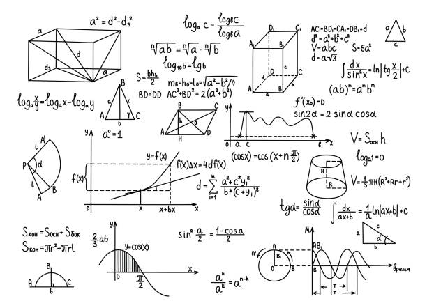 Services hand drawn geometry formulas science knowledge education